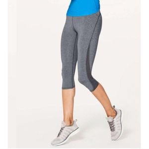 Lululemon Gray Train Times Crop Leggings